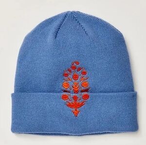FREE PEOPLE ICONIC BUTI BEANIE BLUE/ORANGE